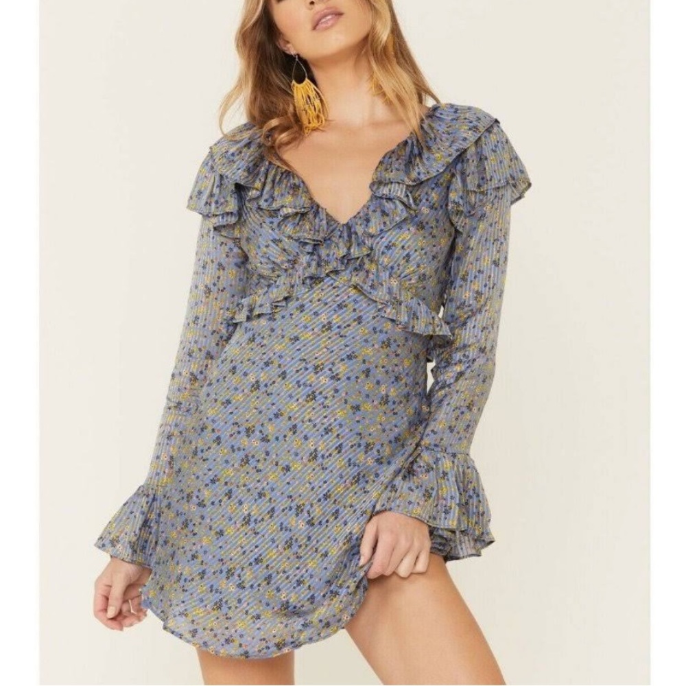 FREE PEOPLE Sweetest Thing Minidress Midnight Cowboy NWT 4 Small